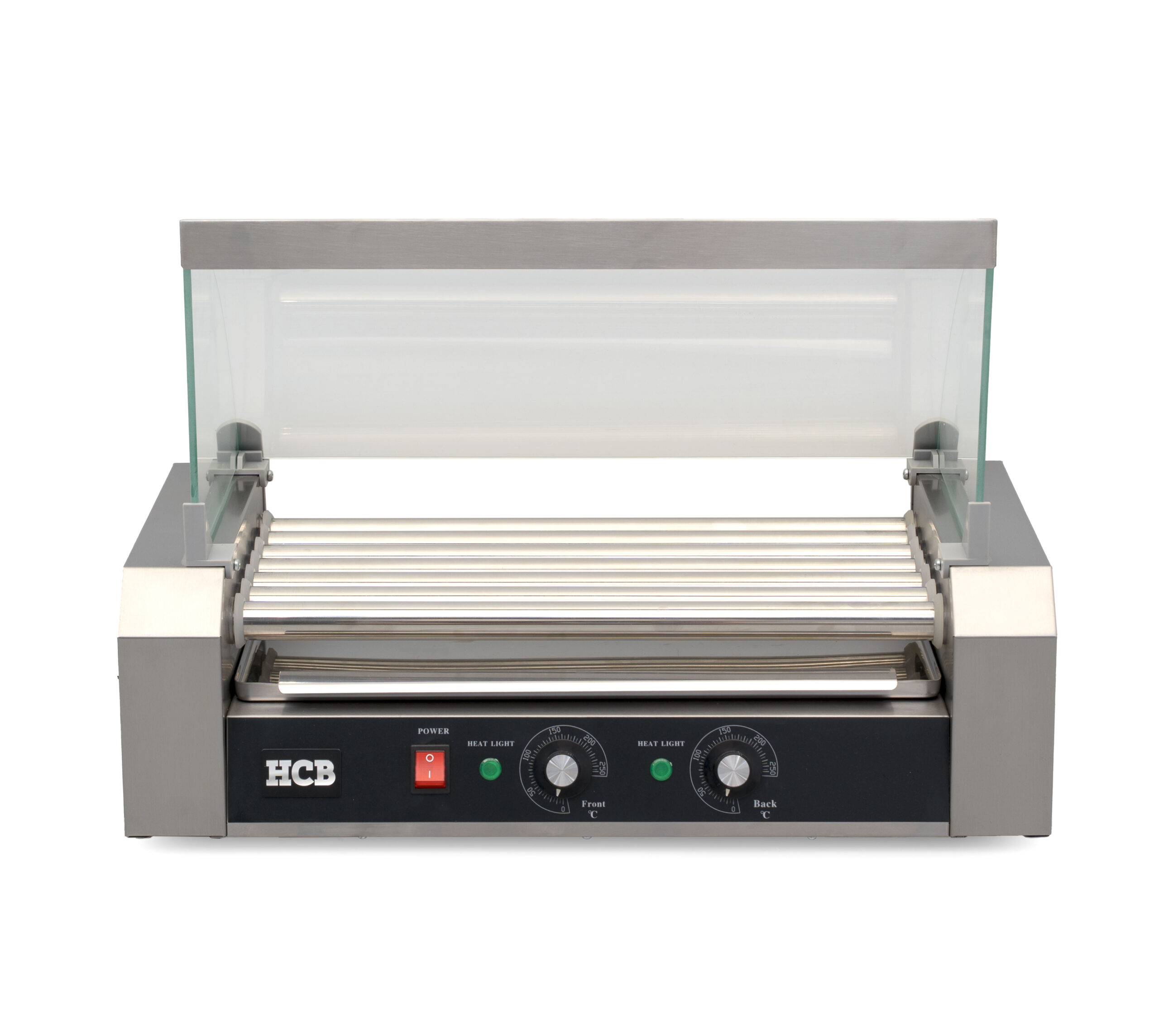 HCB Wurstgrill – Hotdog-Roller – 7 Rollen – Edelstahl – 230 V