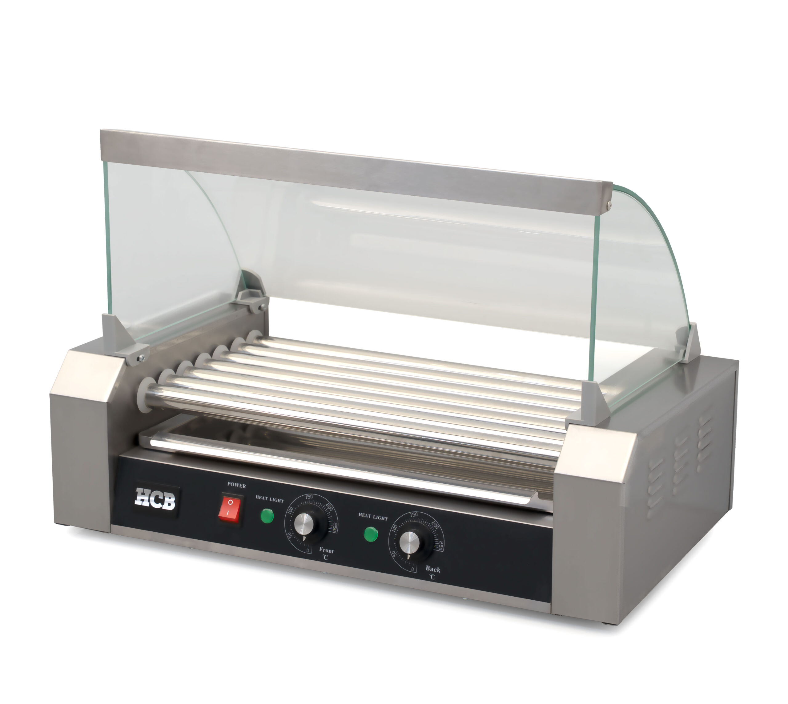 HCB Wurstgrill – Hotdog-Roller – 7 Rollen – Edelstahl – 230 V