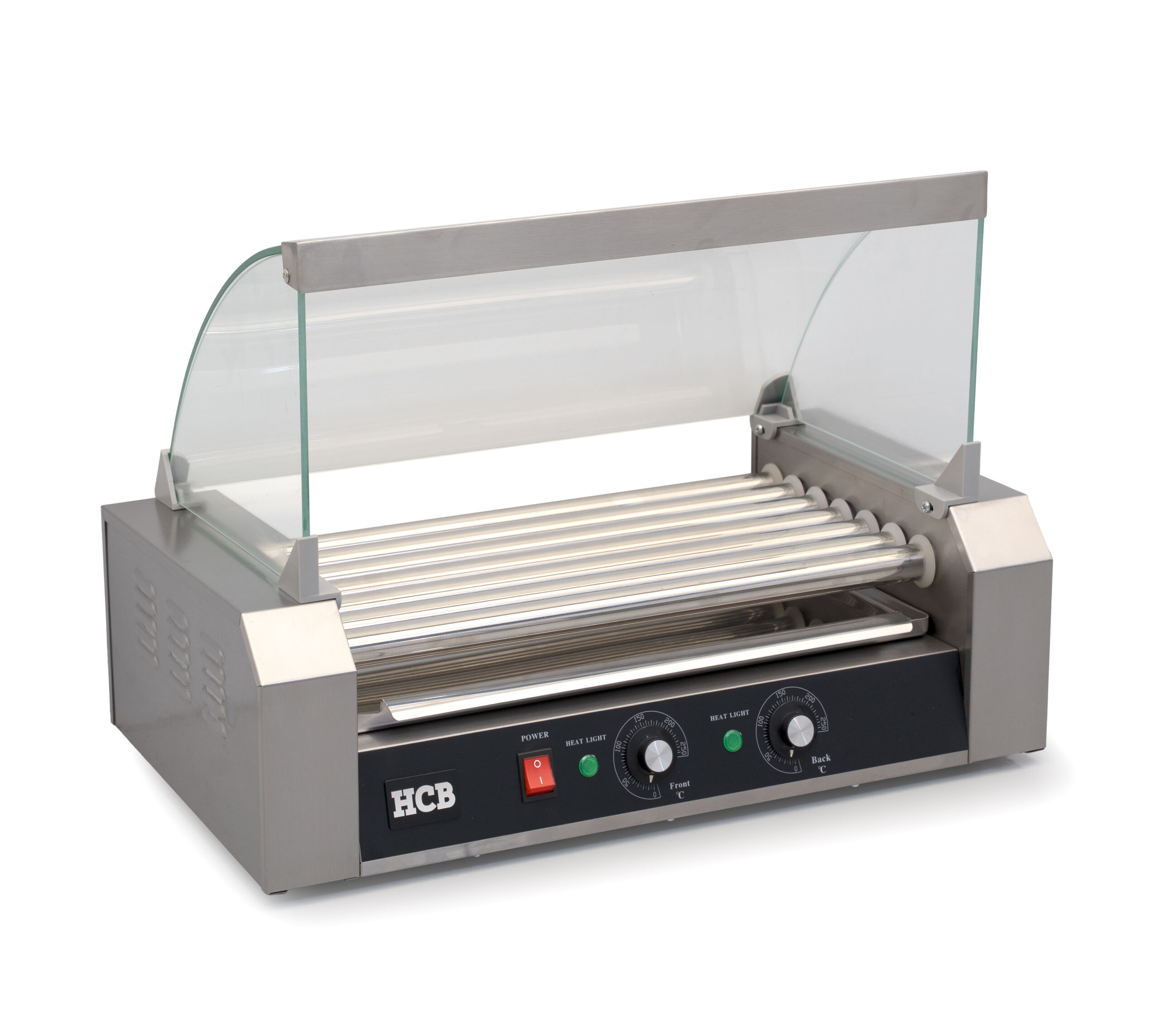 HCB Wurstgrill – Hotdog-Roller – 7 Rollen – Edelstahl – 230 V