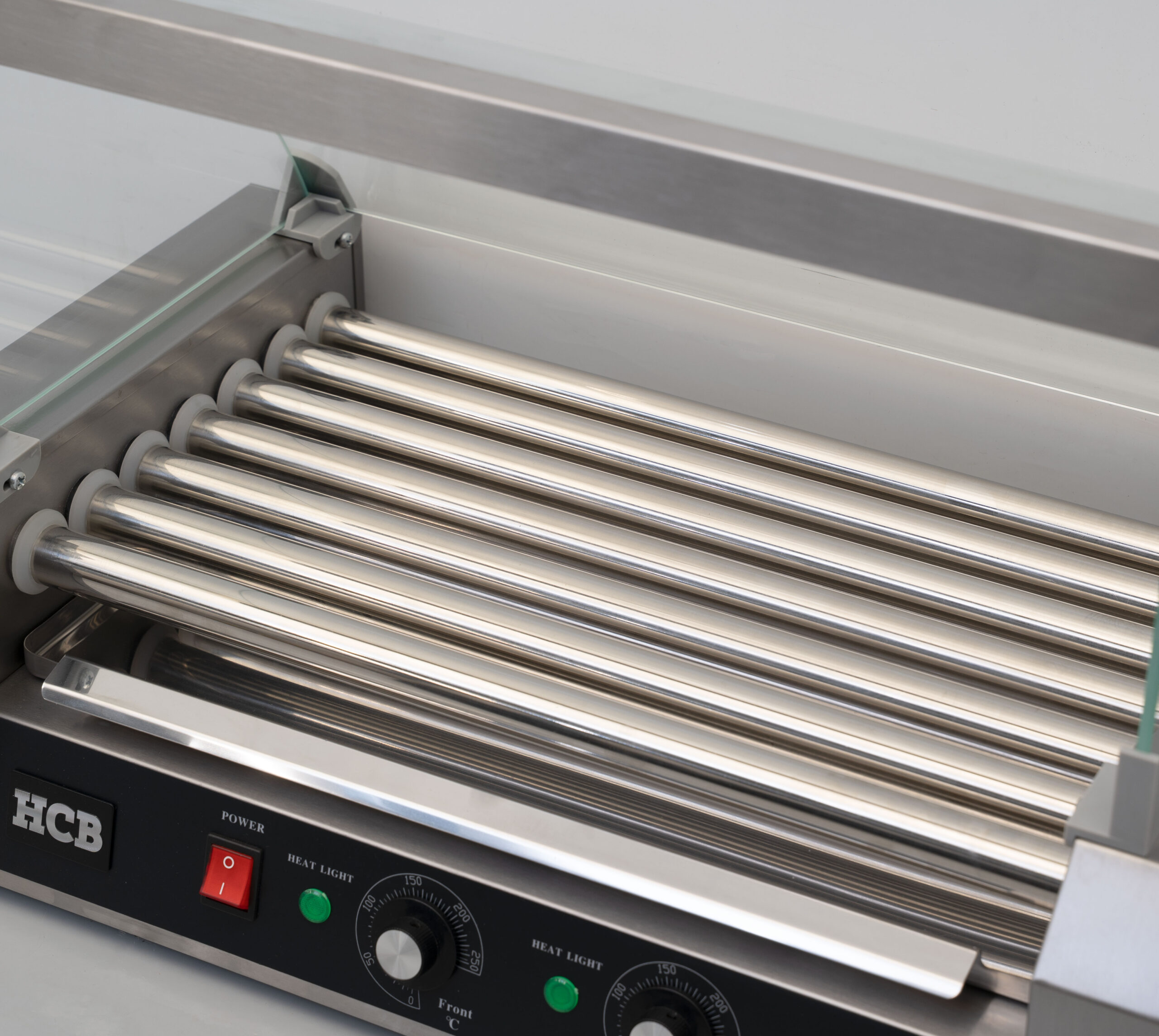 HCB Wurstgrill – Hotdog-Roller – 7 Rollen – Edelstahl – 230 V