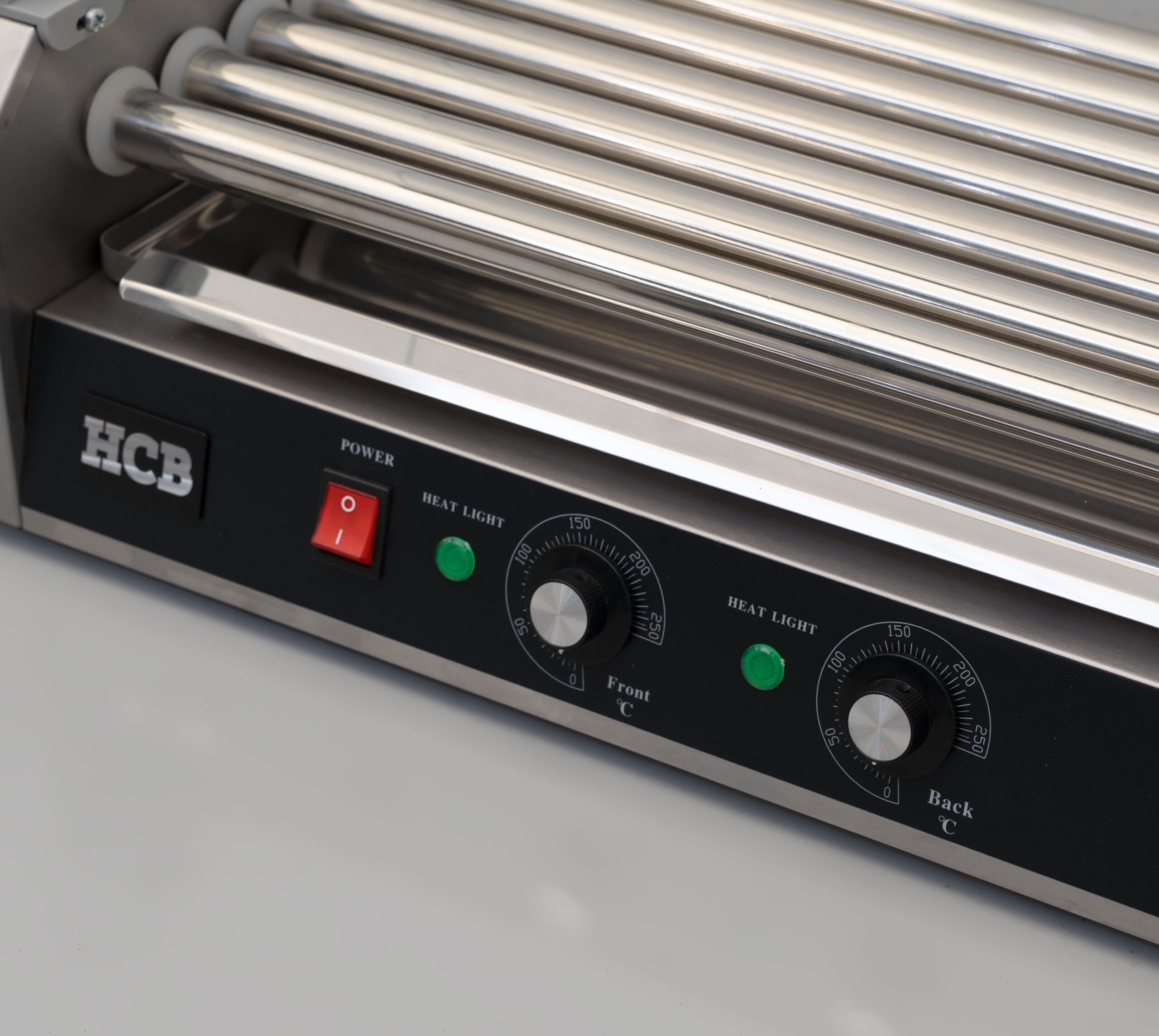 HCB Wurstgrill – Hotdog-Roller – 7 Rollen – Edelstahl – 230 V