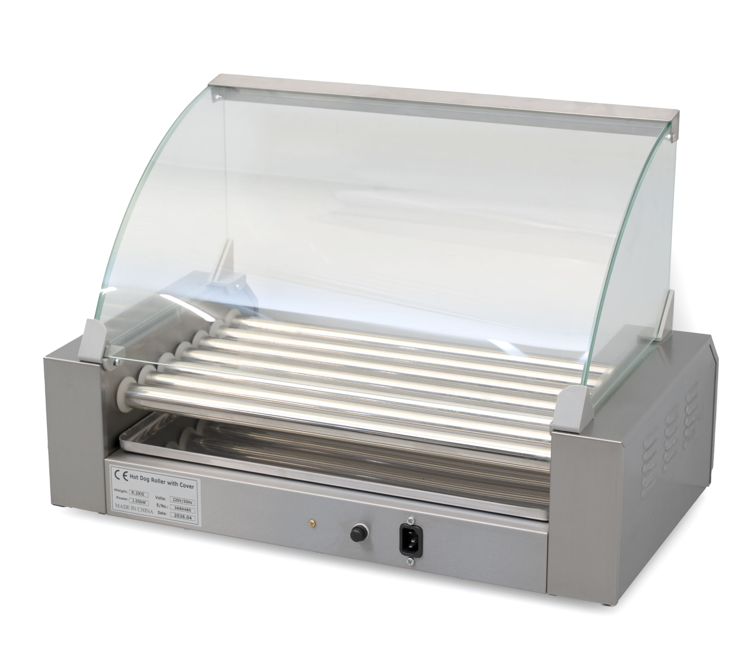 HCB Wurstgrill – Hotdog-Roller – 7 Rollen – Edelstahl – 230 V