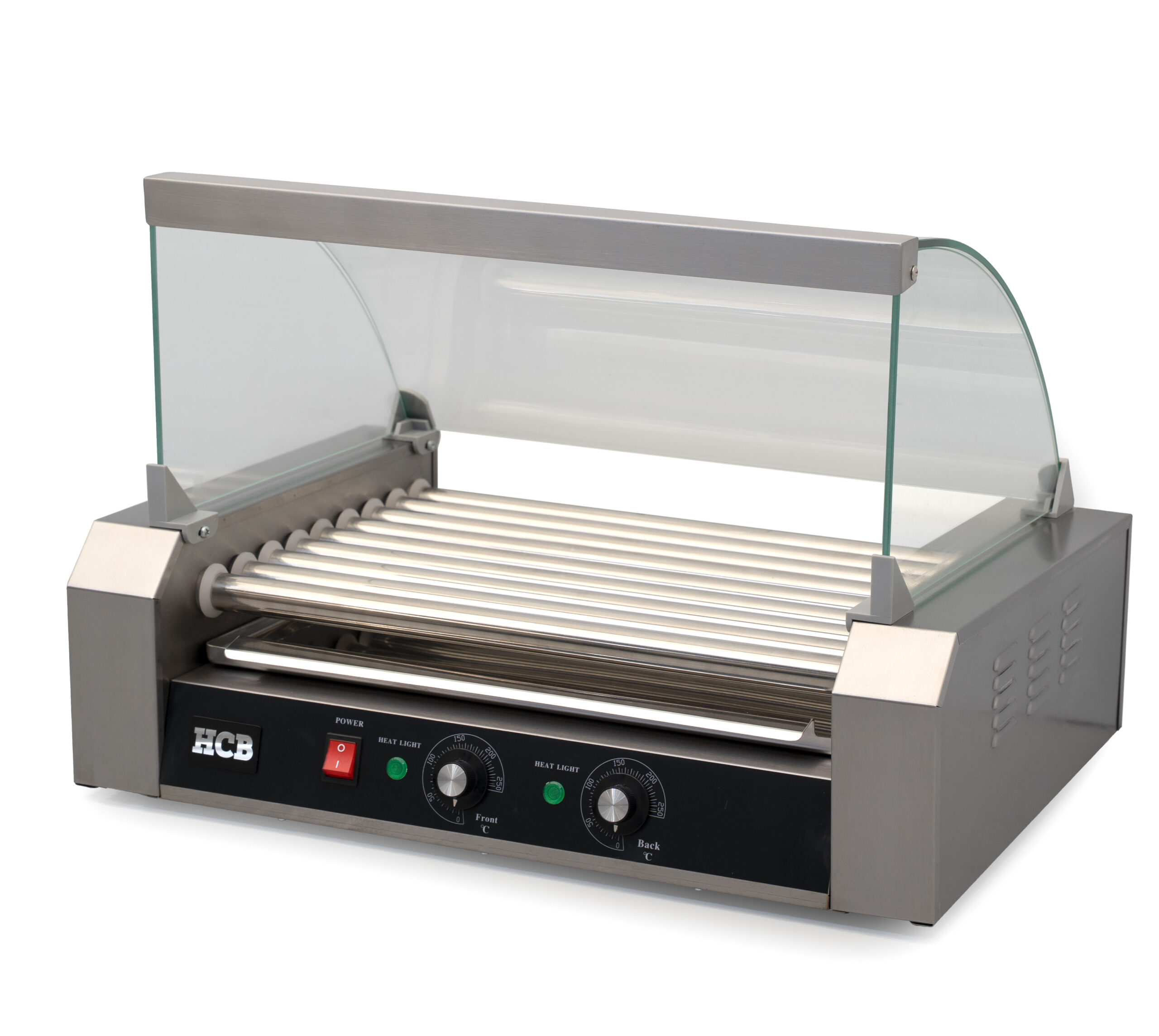 HCB Wurstgrill – Hotdog-Roller – 9 Rollen – Edelstahl – 230 V