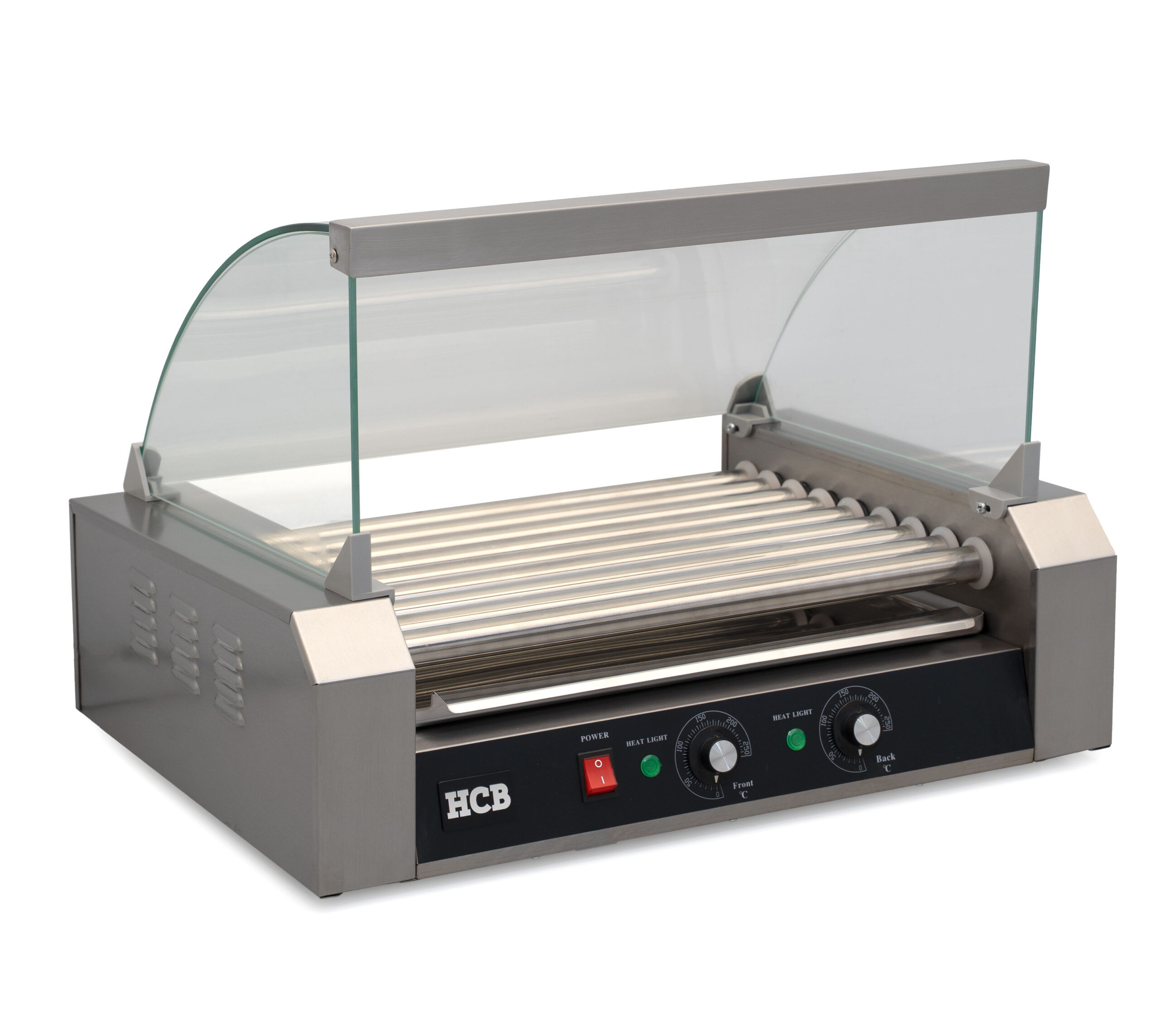 HCB Wurstgrill – Hotdog-Roller – 9 Rollen – Edelstahl – 230 V