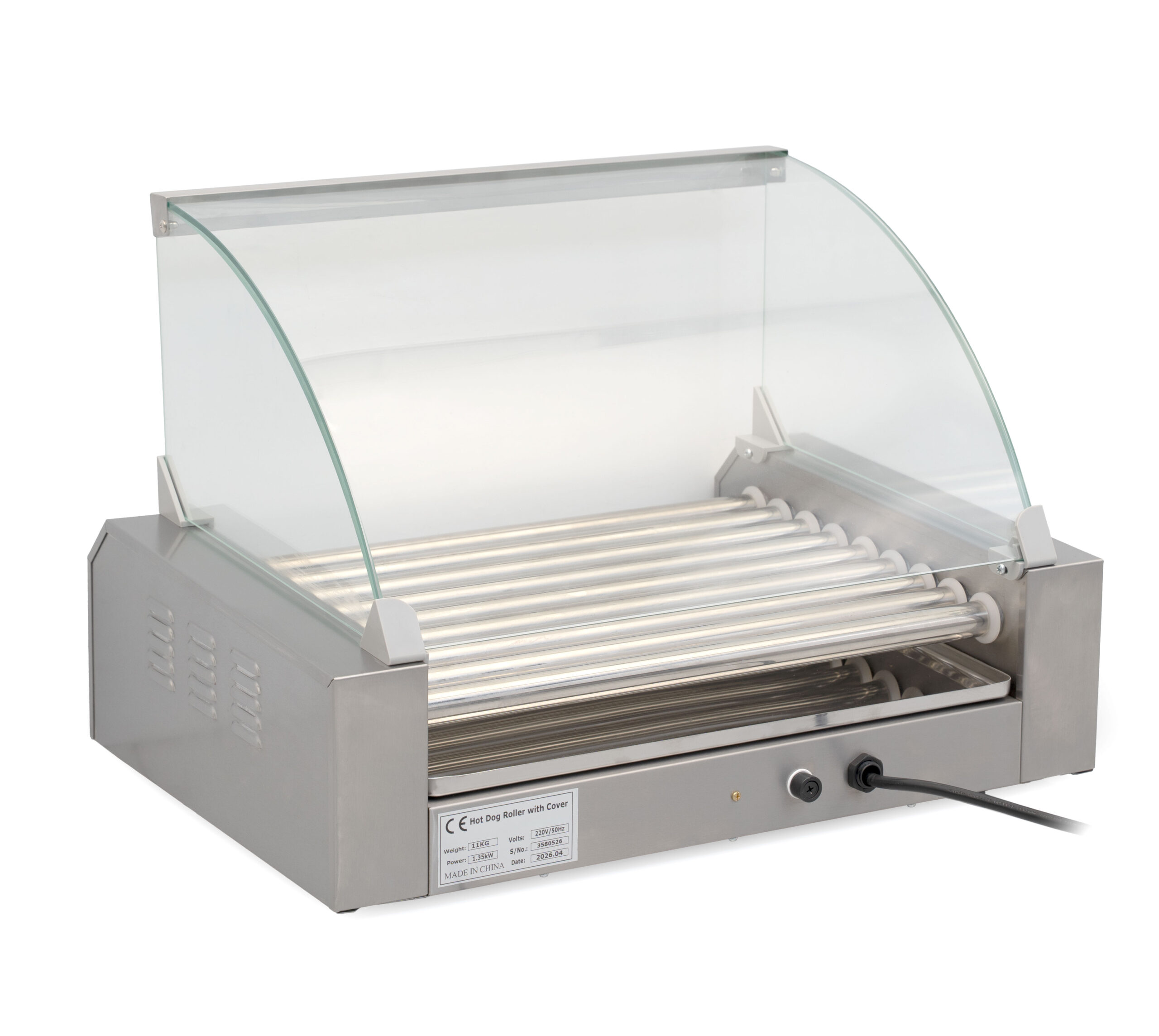 HCB Wurstgrill – Hotdog-Roller – 9 Rollen – Edelstahl – 230 V