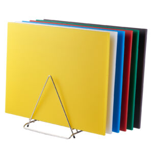 HCB-Schneidebrett-Set – 6-teilig – 450 x 300 x 20 mm – Schneidebrett-Halterung