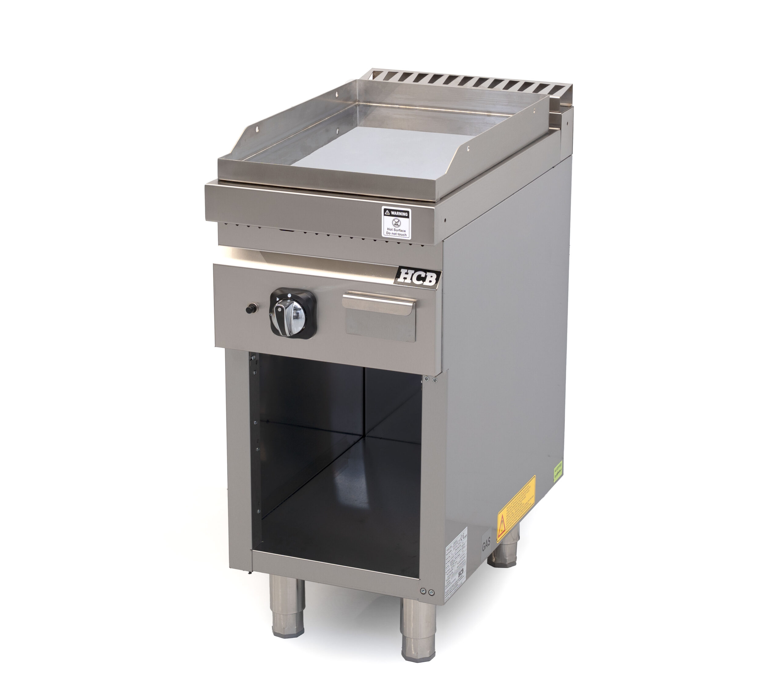 HCB-Backplatte – 70S – Chrom – 6,5 kW – 40 cm – Erdgas – Edelstahl
