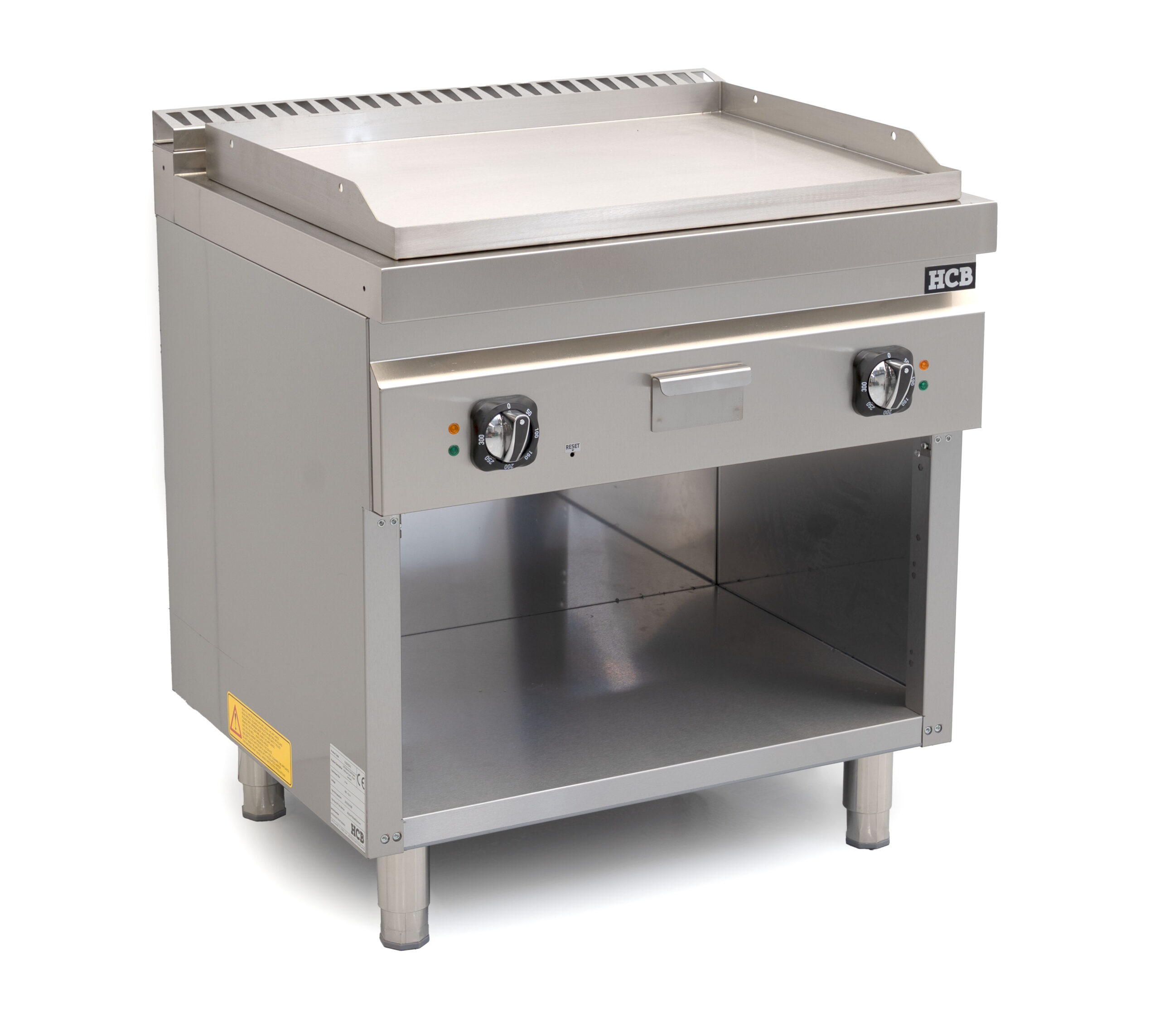 HCB-Backplatte – 70S – glatt – 9 kW – 80 cm – 400 V – Edelstahl