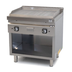 HCB-Backplatte – 70S – geriffelt – 13 kW – 80 cm – Erdgas – Edelstahl