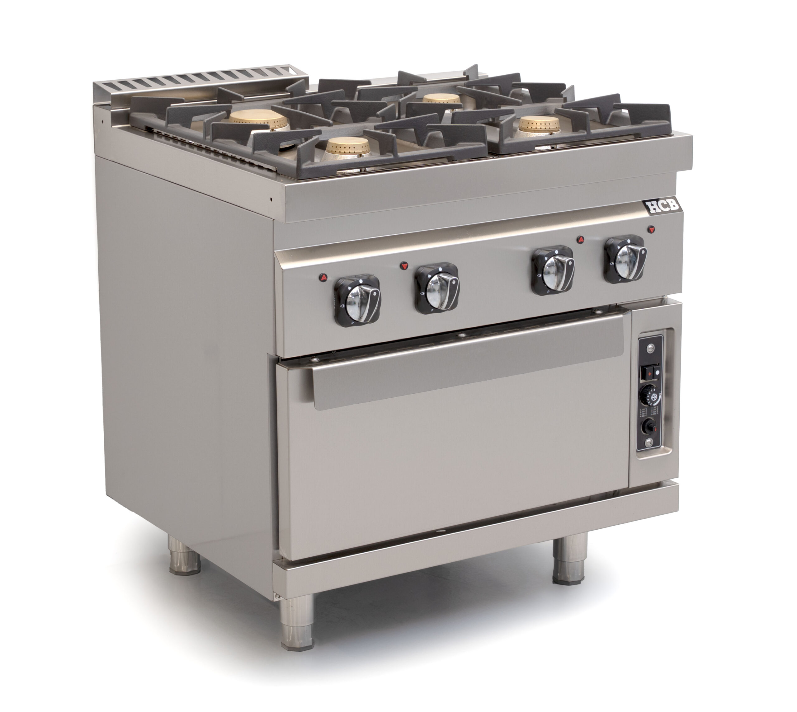 HCB-Gasherd mit Backofen – 70S – 4 Kochstellen – 35 kW – Erdgas – Edelstahl