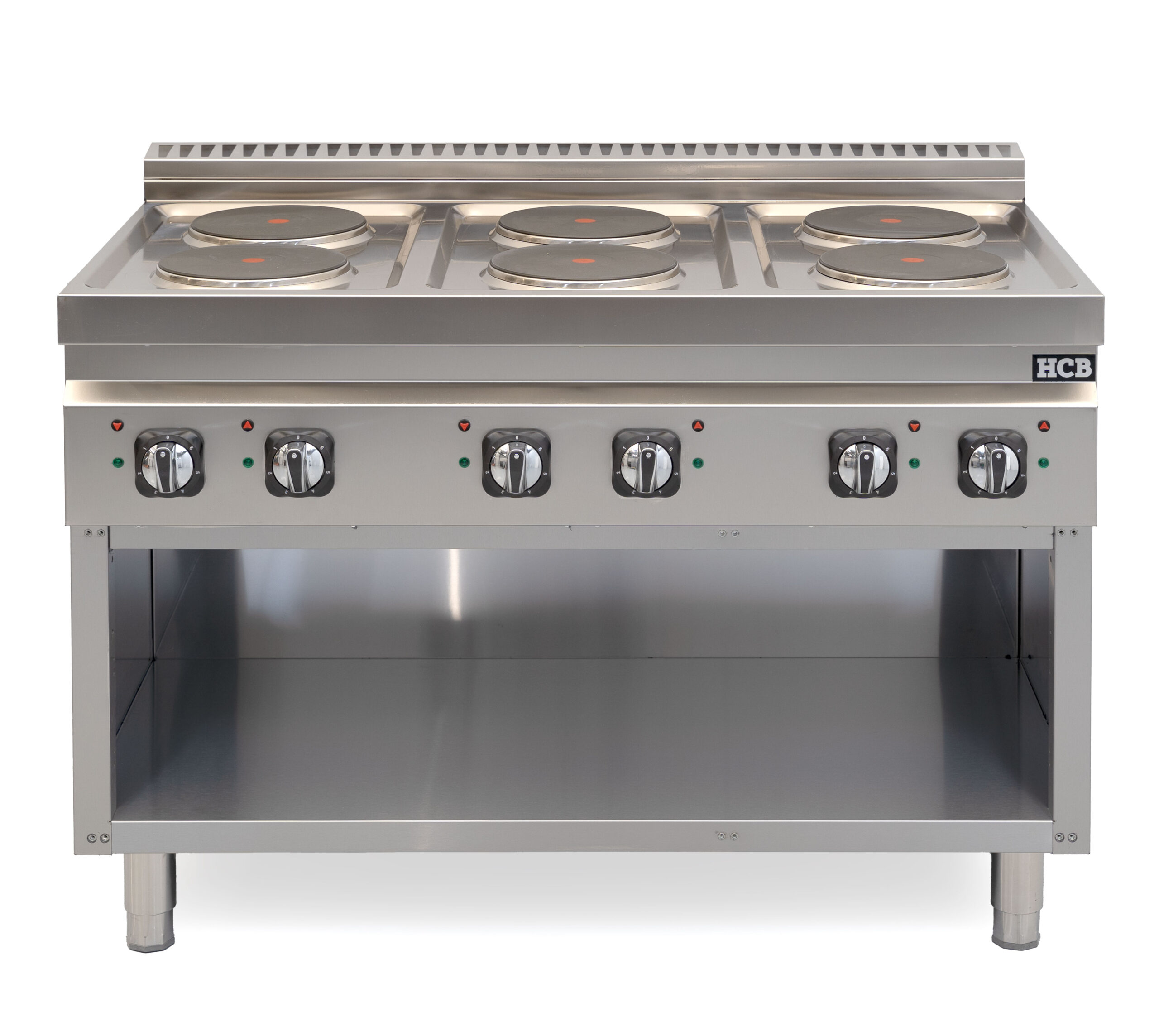 HCB-Elektroherd – 70S – 6 Kochstellen – 15,6 kW – 120 cm – 400 V – Edelstahl