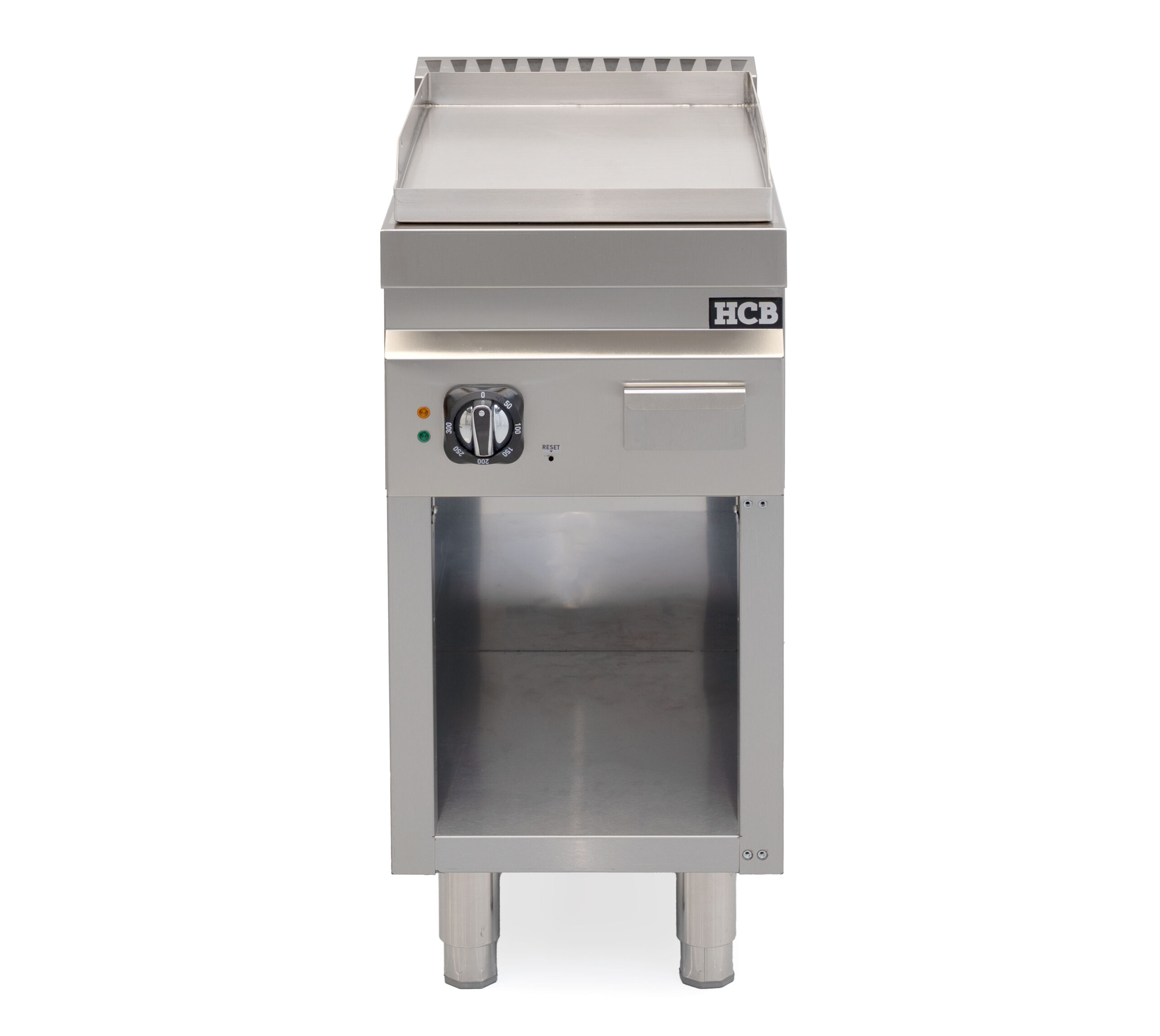 HCB-Backplatte – 70S – glatt – 4,5 kW – 40 cm – 400 V – Edelstahl