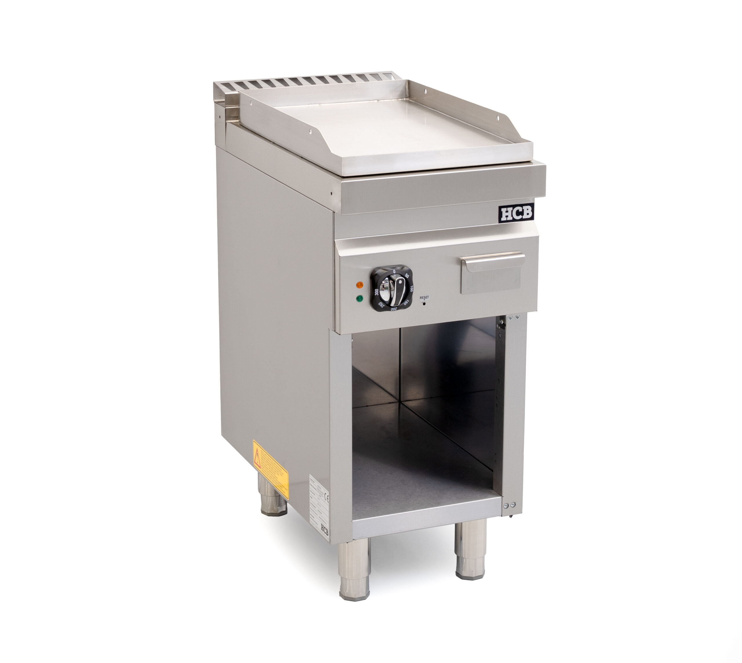 HCB-Backplatte – 70S – glatt – 4,5 kW – 40 cm – 400 V – Edelstahl