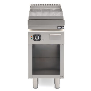 HCB-Backplatte – 70S – geriffelt – 4,5 kW – 40 cm – 400 V – Edelstahl